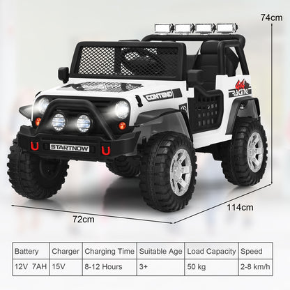 2-Seat Kids Ride on Truck with Parent Remote Control-White