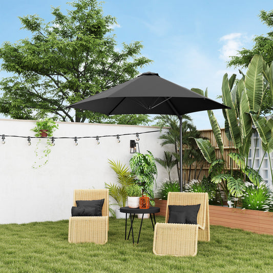 Outsunny 2,5 m obrotowy parasol wspornikowy - czarny