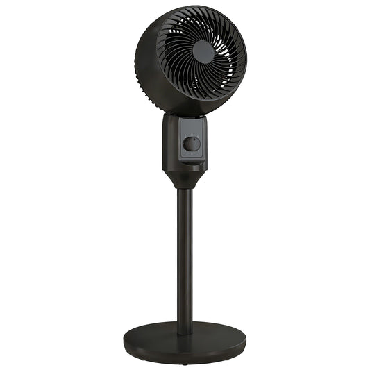 HOMCOM Air Circulator Fan Pedestal Cooling Fan with 3 Speed and Carry Handle, 9 Inch, Black