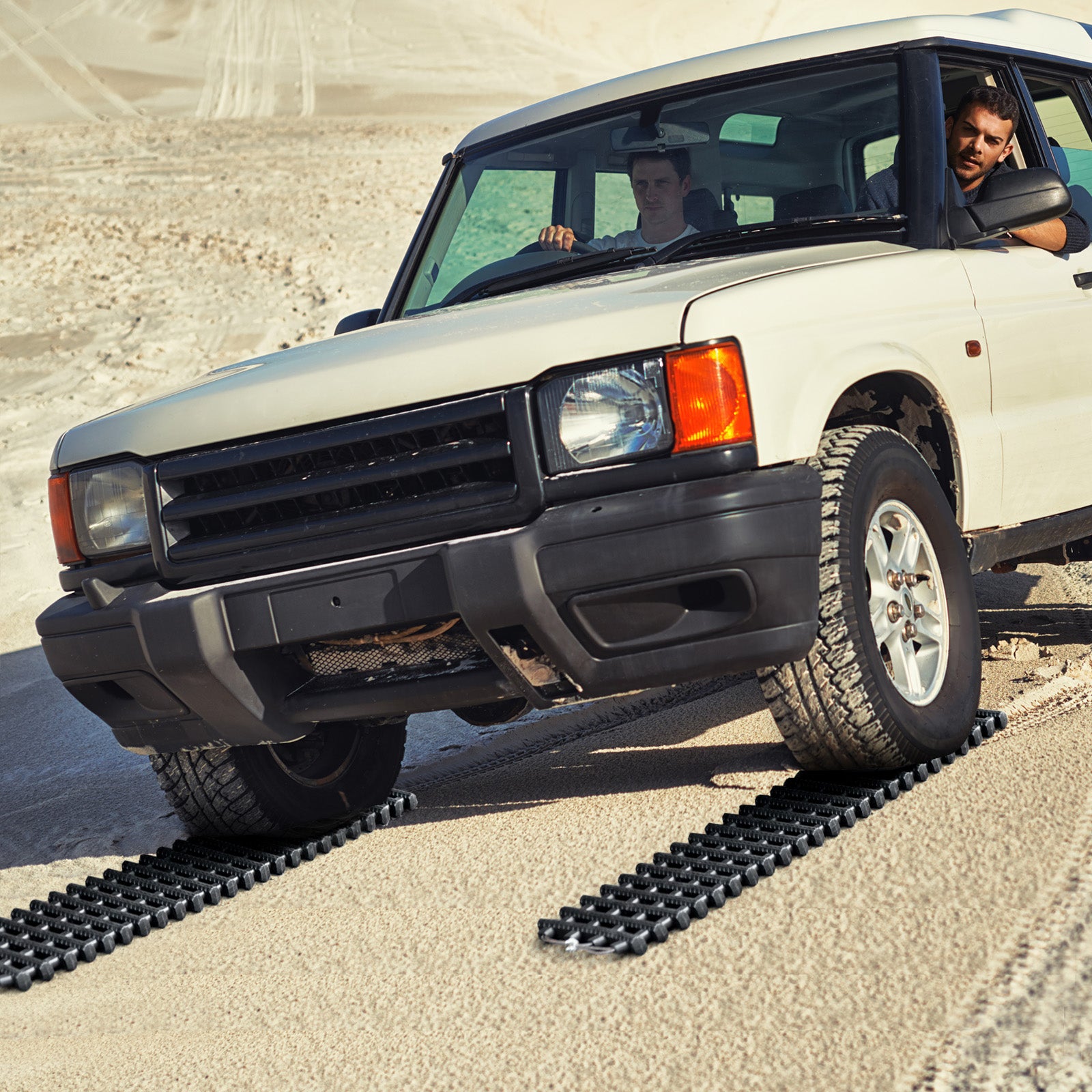 2 Pack Tire Traction Mats Portable TPR Recovery Track Pad with Bag-L