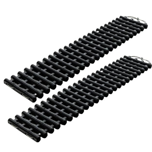 2 Pack Tire Traction Mats with Bag Emergency Traction Aid Black 98 x 21 x 2.8 cm