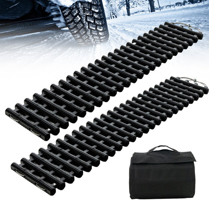 2 Pack Tire Traction Mats Portable TPR Recovery Track Pad with Bag-L
