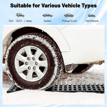 2 Pack Tire Traction Mats Portable TPR Recovery Track Pad with Bag-L