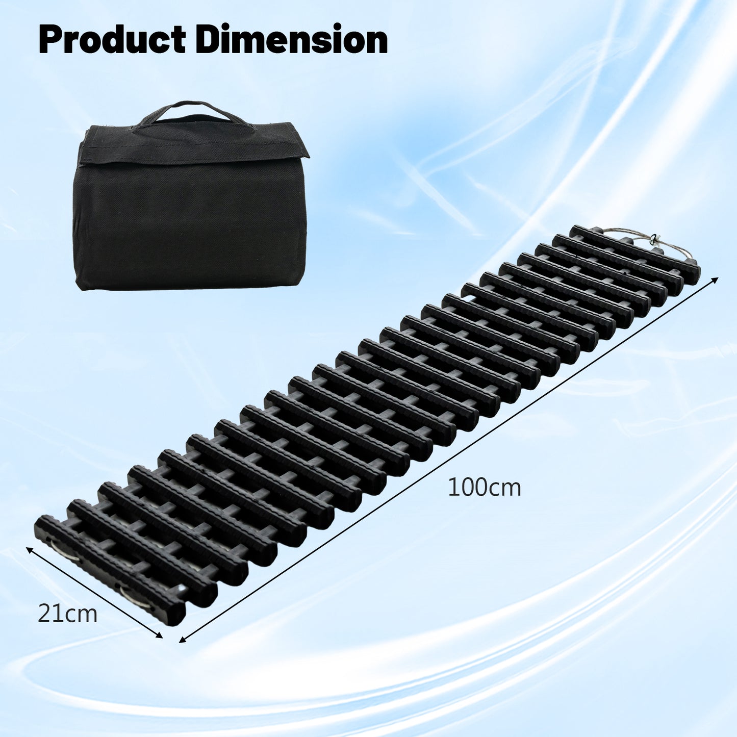 2 Pack Tire Traction Mats Portable TPR Recovery Track Pad with Bag-L