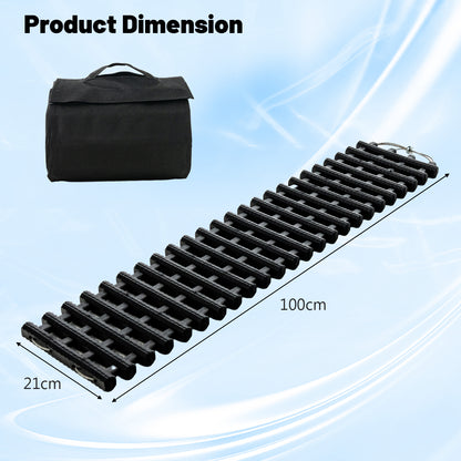 2 Pack Tire Traction Mats Portable TPR Recovery Track Pad with Bag-L