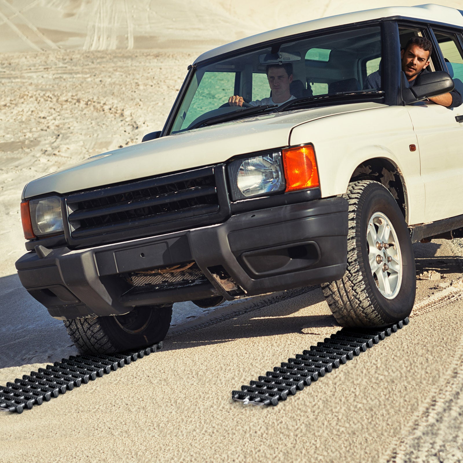 2 Pack Tire Traction Mats Portable TPR Recovery Track Pad with Bag-M