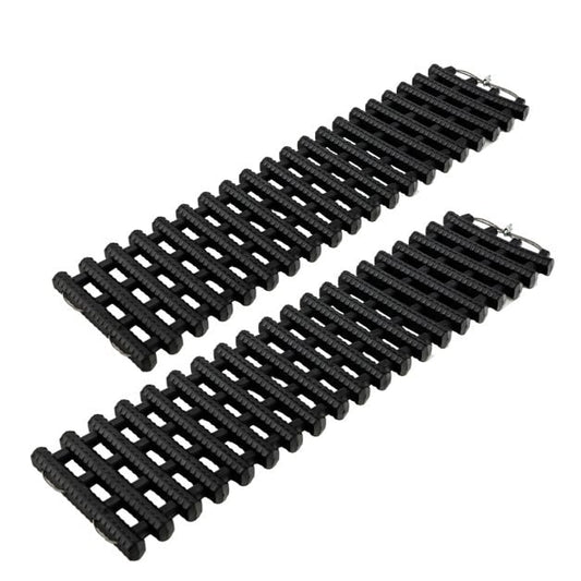 2 Pack Tire Traction Mats with Bag Emergency Traction Aid Black 82 x 21 x 2.8 cm