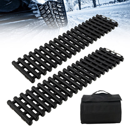 2 Pack Tire Traction Mats Portable TPR Recovery Track Pad with Bag-M
