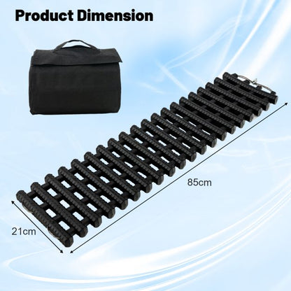 2 Pack Tire Traction Mats with Bag Emergency Traction Aid Black 82 x 21 x 2.8 cm