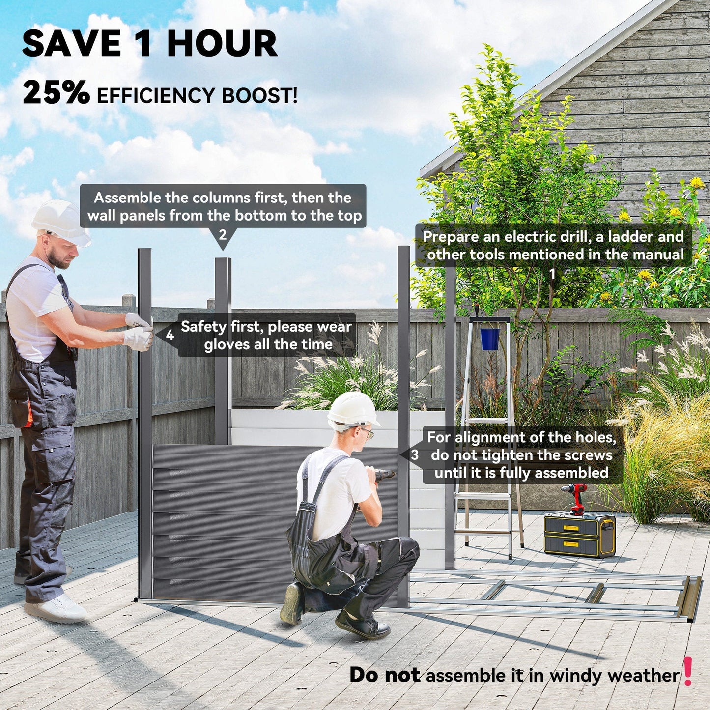 Outsunny 5 x 9ft Galvanised Metal Garden Shed with Foundation Kit, Outdoor Lean-to Shed, Tool Storage House with Lockable Doors, Gloves and 2 Air Vents for Patio, Garden, Grey