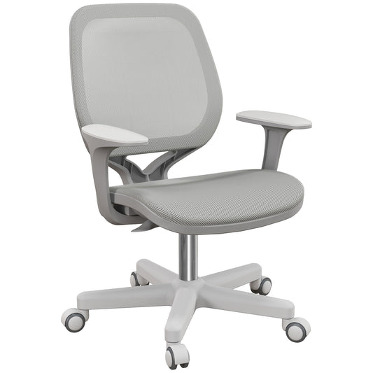 Vinsetto Office Chair, Breathable Mesh Swivel Desk Chair with Adjustable Height and 360 Degree Swivel Security Wheels for Home Office, Study, Grey