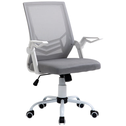 Vinsetto Office Chair, Ergonomic Desk Chair, Executive Computer Chair with 90¡ Flip-up Armrest and Lumbar Support, Adjustable Height for Home/Office, Grey