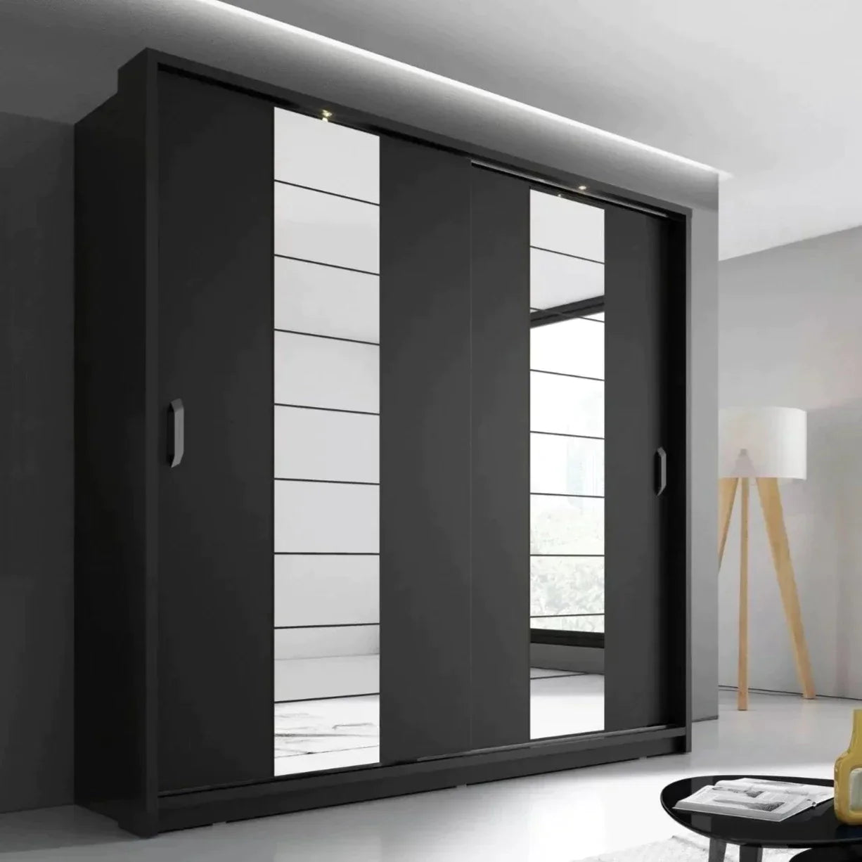 Artisan XIV 2-Door Sliding Wardrobe 220cm - White, Black