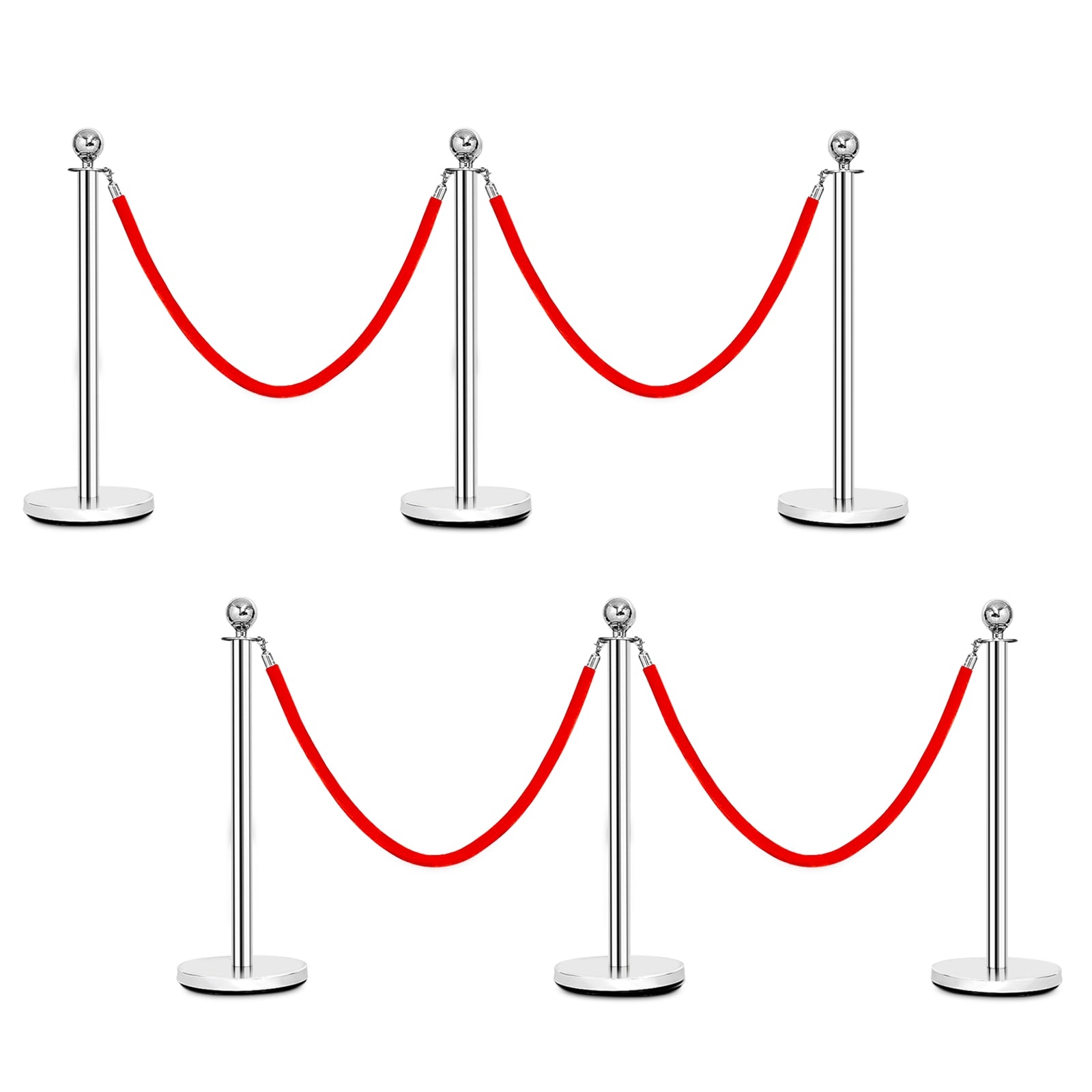 6 Pieces Stanchion Posts Queue Pole