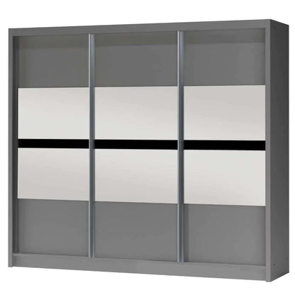 Trafford Sliding Door 250cm Wardrobe with Mirror - Graphite