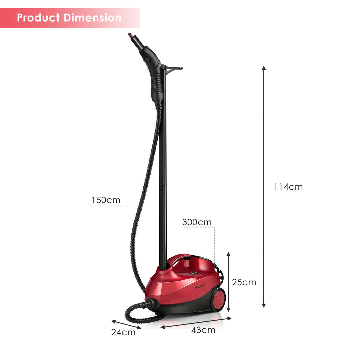 2000w Multi Purpose Steam Cleaning Mop-Red