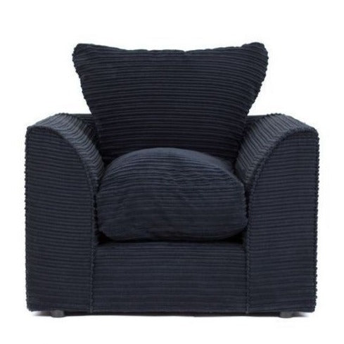 Sofa narożna Porto Jumbo Cord - czarna