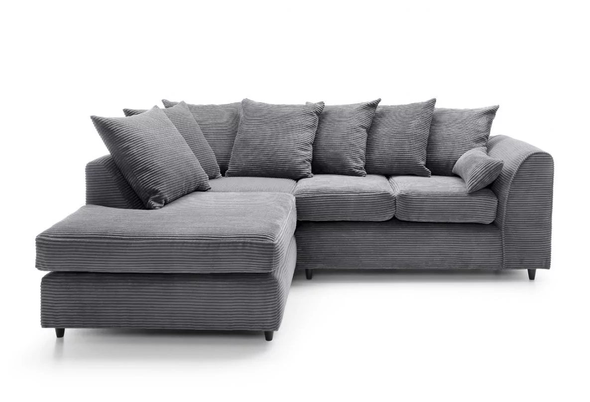 Jill Jumbo Corner Sofa - Grey-Left Facing