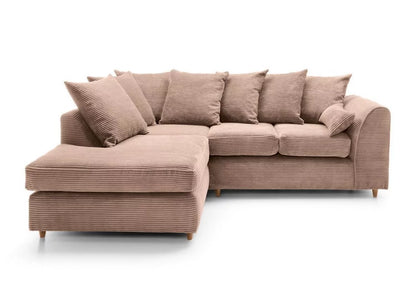 Jill Jumbo Corner Sofa - Brown-Left Facing