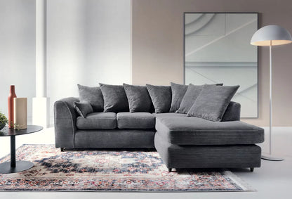 Jumbo Cord Grey Corner Sofa