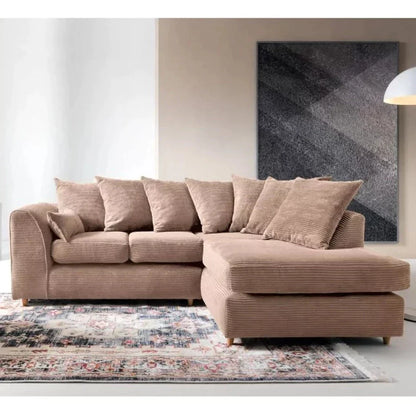 Jumbo Cord Grey Corner Sofa