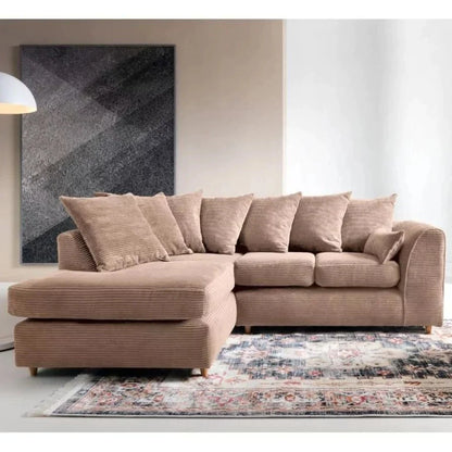 Jumbo Cord Grey Corner Sofa