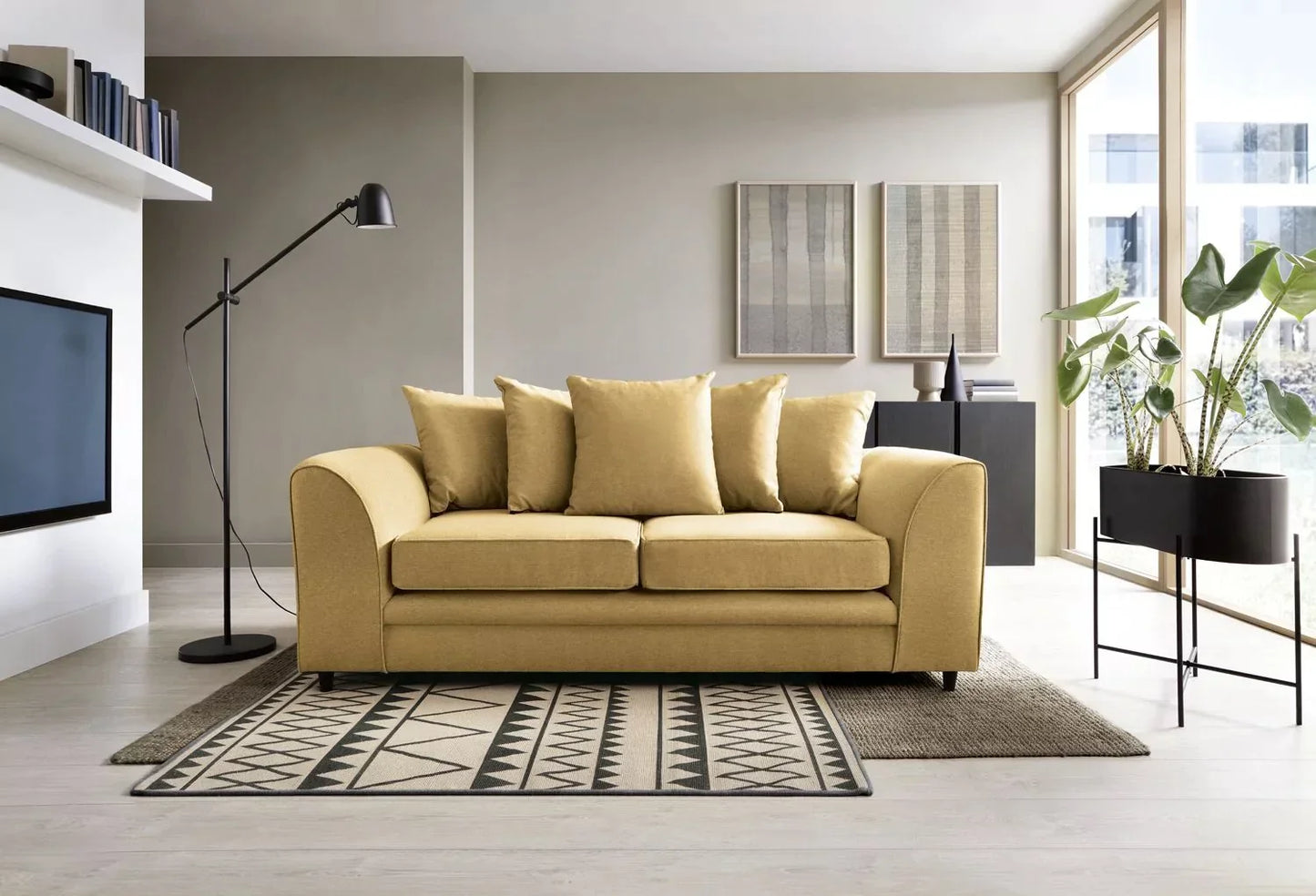 Dorota II Fabric Corner Sofa - Mustard