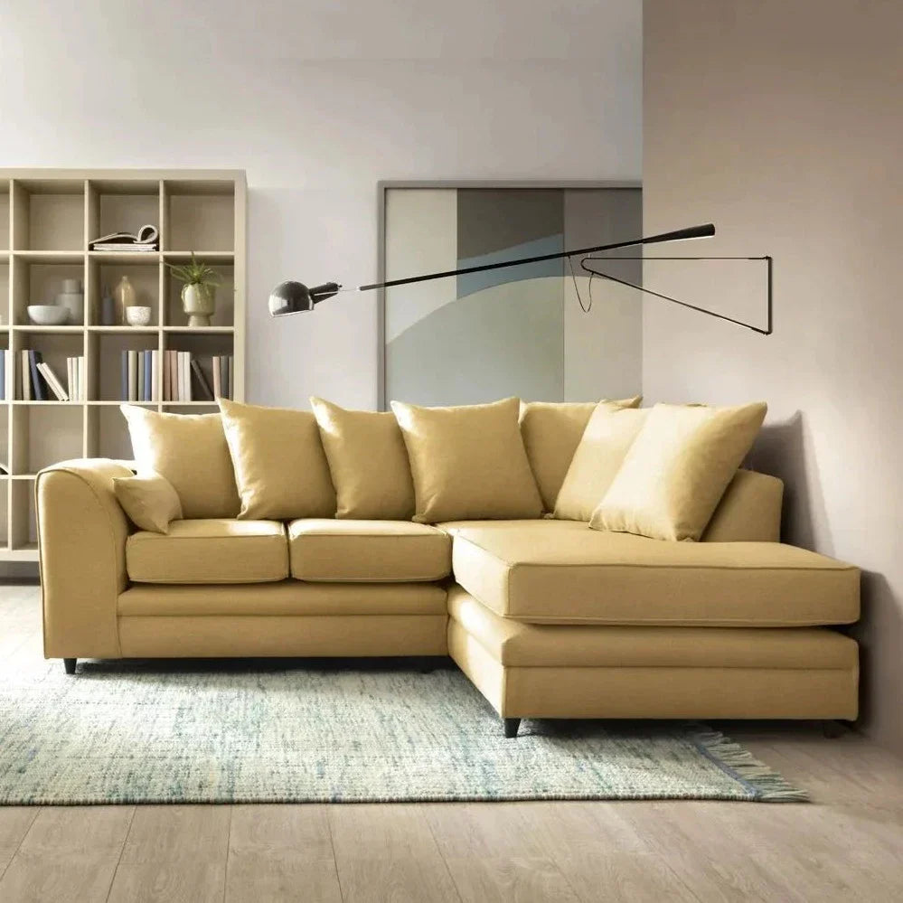 Dorota II Fabric Corner Sofa - Mustard