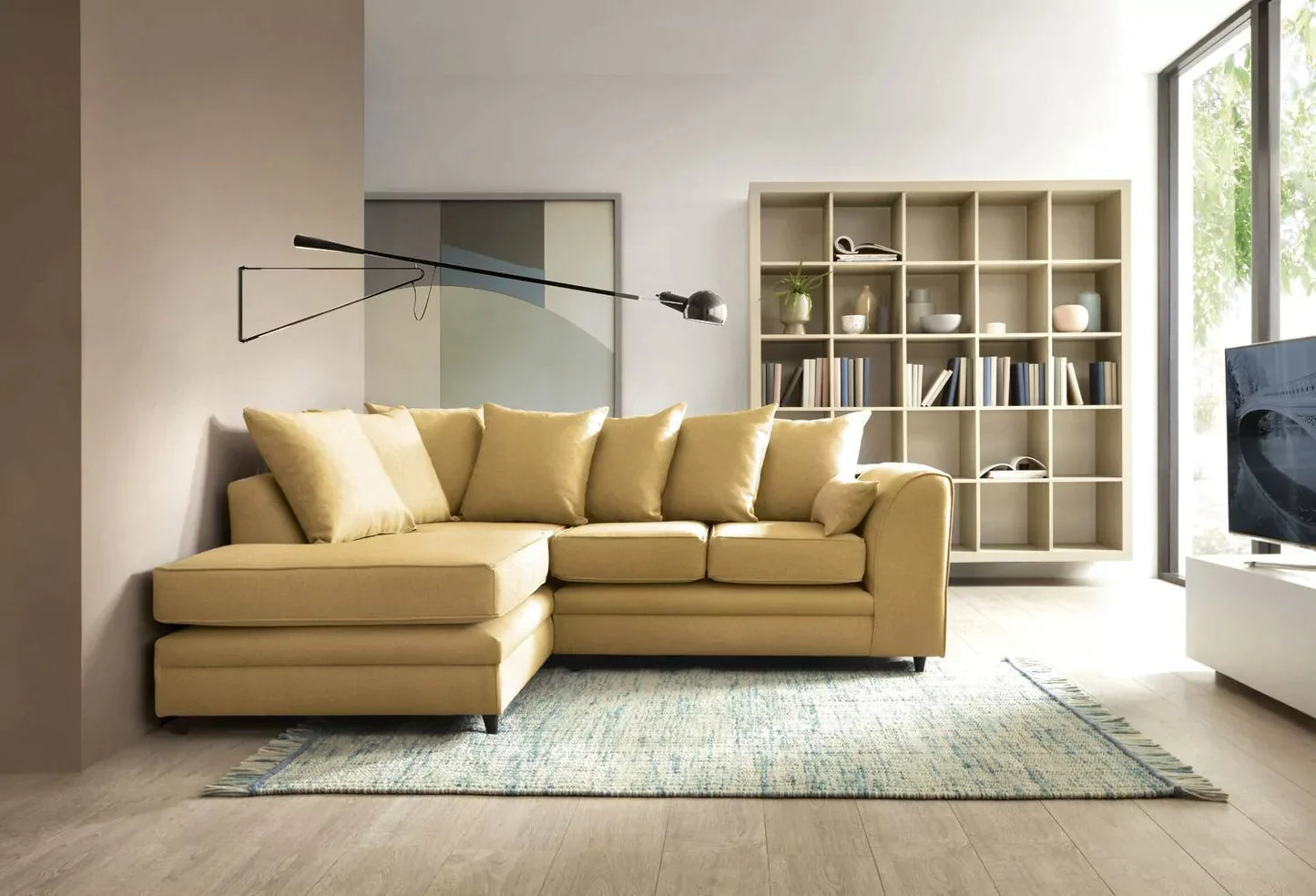 Dorota II Fabric Corner Sofa - Mustard