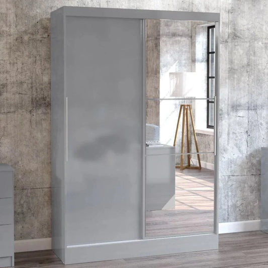 Birlea Lynx 2 Door Mirrored Sliding Wardrobe - Grey