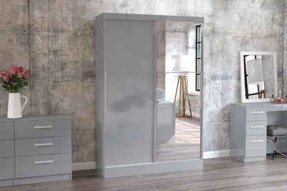 Birlea Lynx 2 Door Mirrored Sliding Wardrobe - Grey