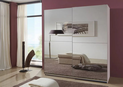 Quinn 2 Door Fully Mirrored Sliding Wardrobe Walnut - 180cm