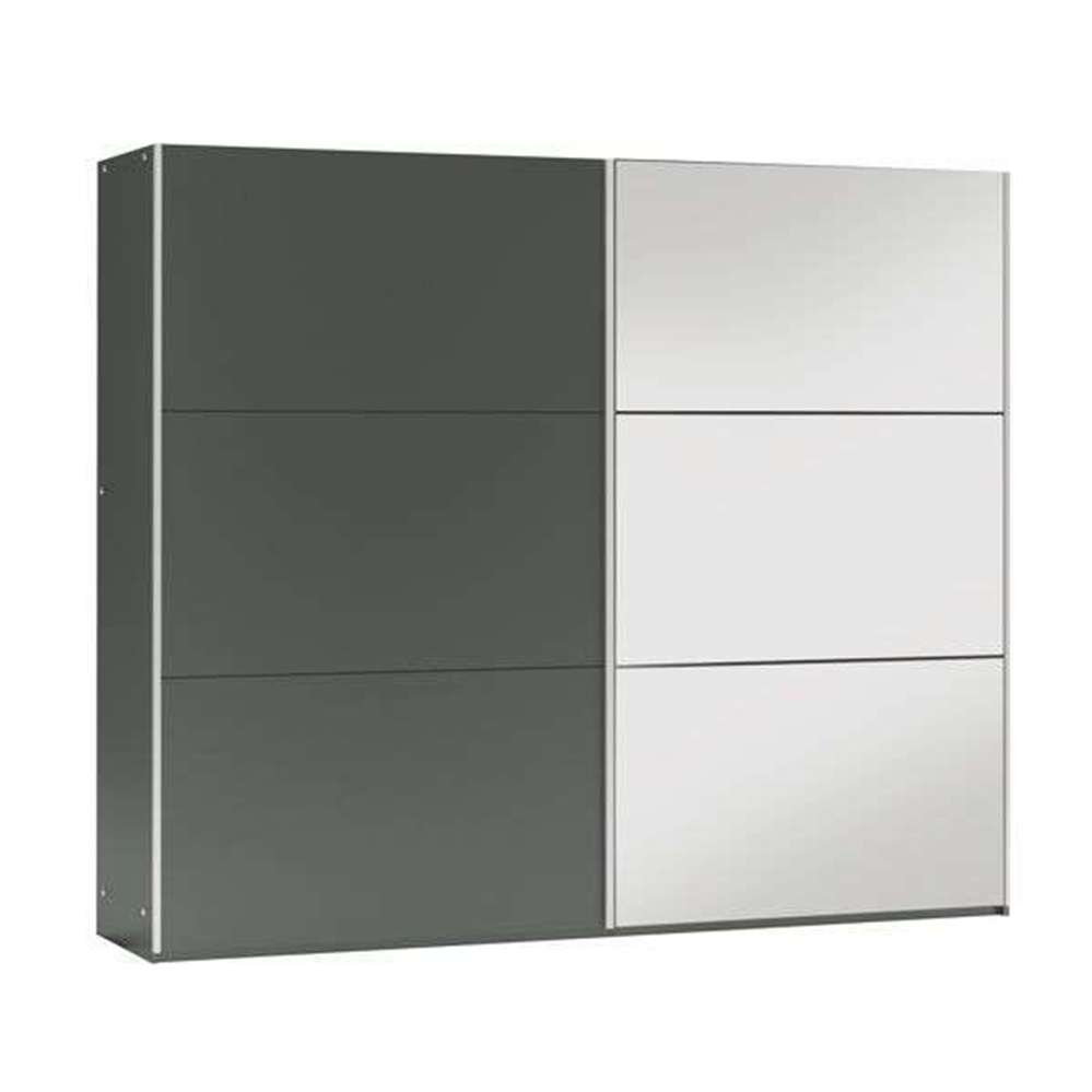 Graphite Mirrored Sliding Door Wardrobe 250cm – OXFORD