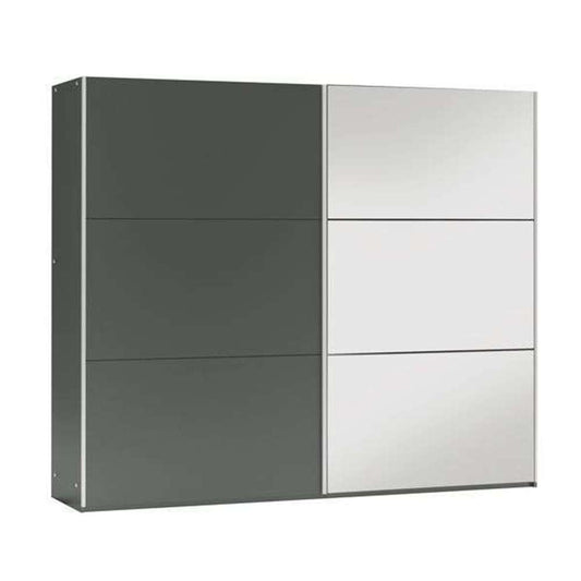 Graphite Mirrored Sliding Door Wardrobe 250cm – OXFORD