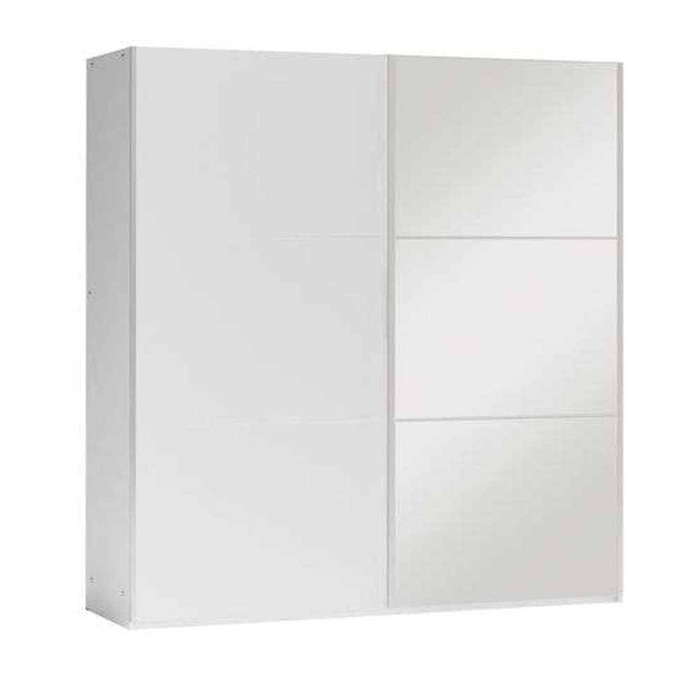 White Mirrored Sliding Door Wardrobe 250cm – OXFORD
