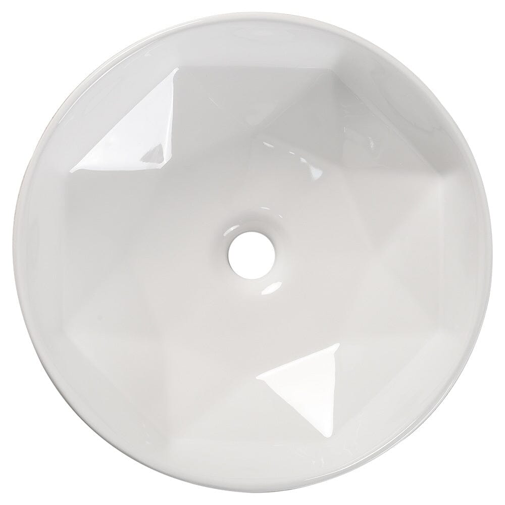 40.5cm Dia. Modern Style Round White Bathroom Sink