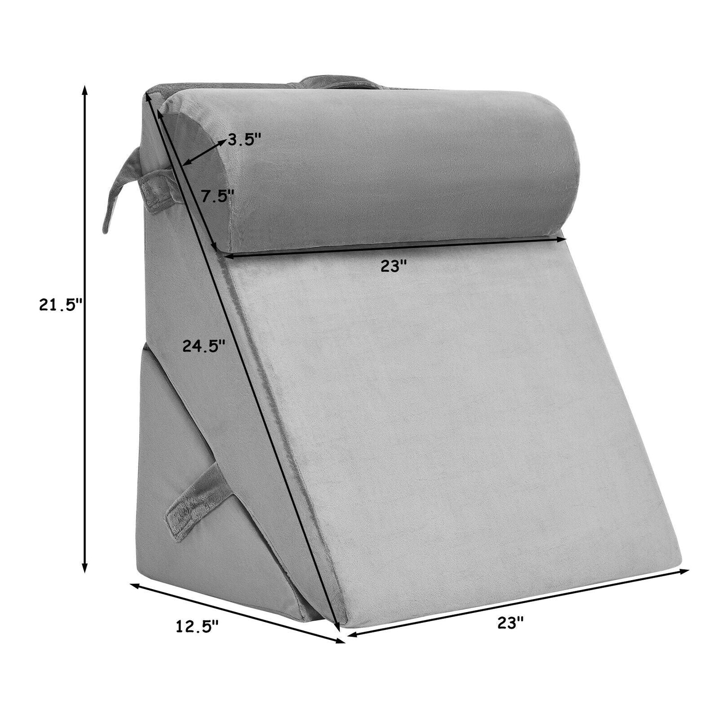 Adjustable Neck Back Support Memory Foam Headrest-Gray