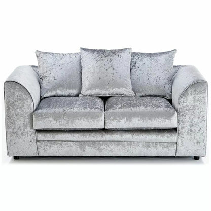 Arabia Crushed Velvet 2 Seater Sofa - Silver