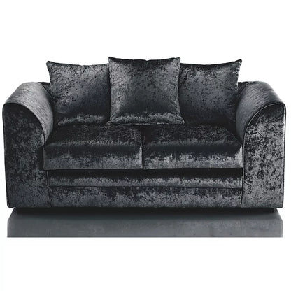 Arabia Crushed Velvet 2 Seater Sofa - Black