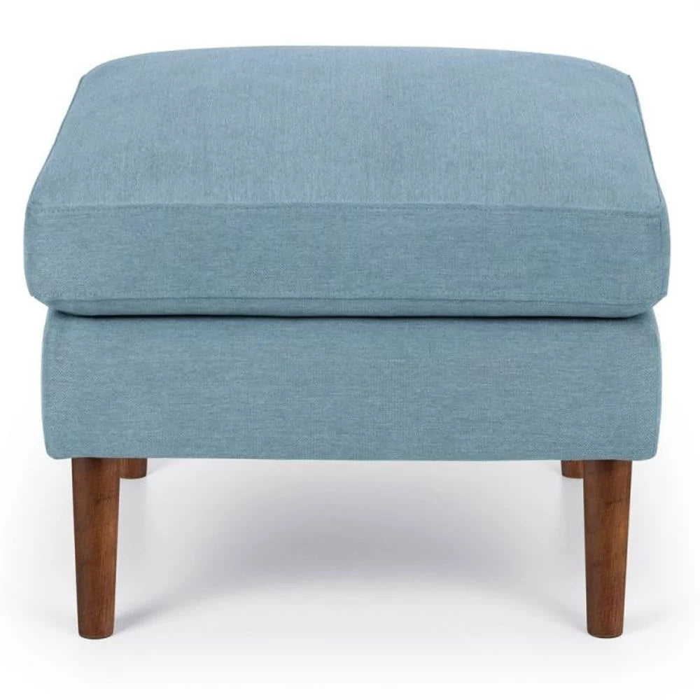 Monza Upholstered Linen Fabric Ottoman Seat- Blue