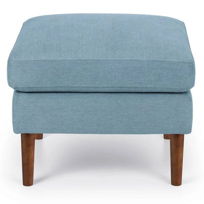 Monza Upholstered Linen Fabric Ottoman Seat- Blue