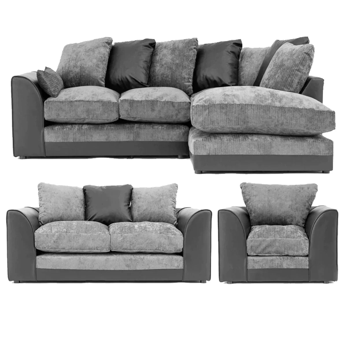 Dylan Chenille Fabric 3 Seater Sofa - Brown Beige