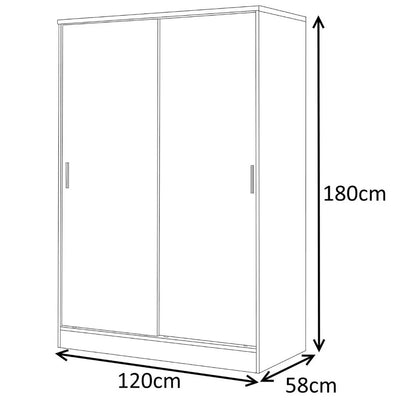 Reflect 2 Door Sliding Wardrobe Set - Various Colours