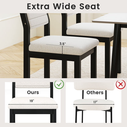 Set of 2 Dining Chairs Sherpa Upholstered Armless Chair with Wood Frame-White