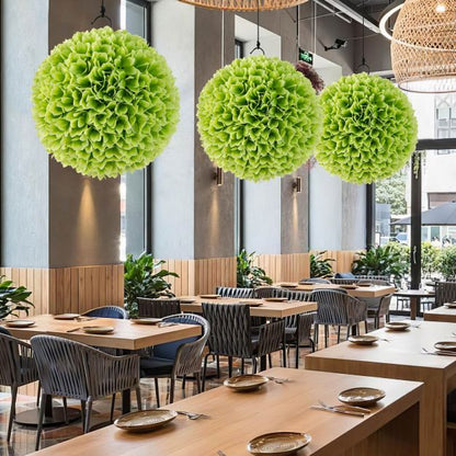 2 Pieces 28 CM Artificial Plant Topiary Balls-Green