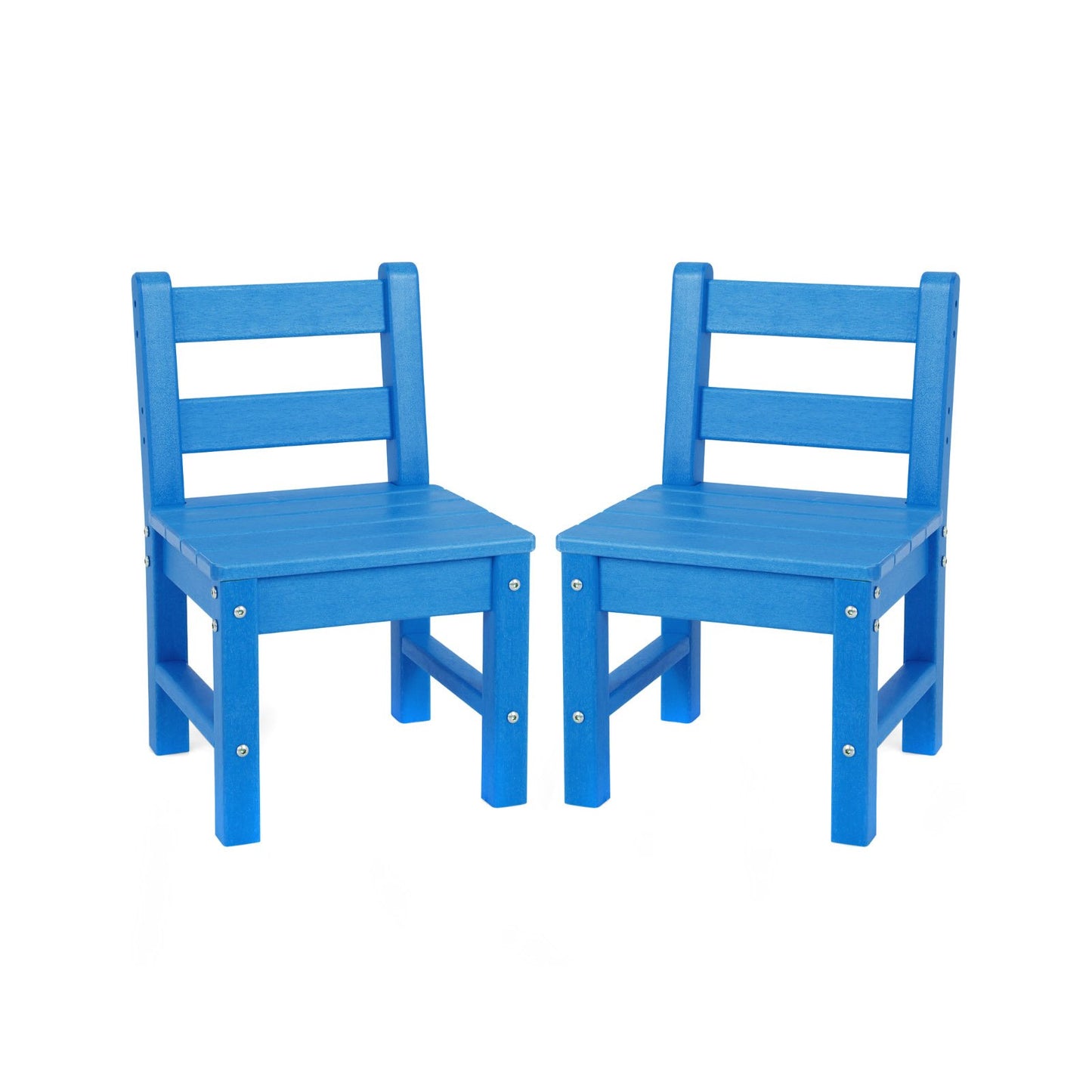 2 PCS Kids Indoor Outdoor Learning Chair with Backrest-Blue