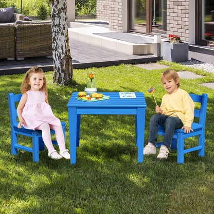 2 PCS Kids Indoor Outdoor Learning Chair with Backrest-Blue