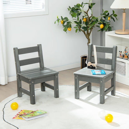 2 PCS Kids Indoor Outdoor Learning Chair with Backrest-Grey