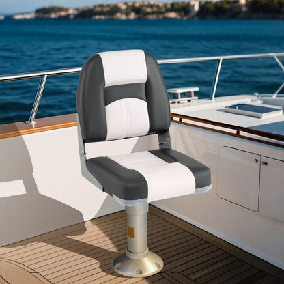 2-Pack Boat Seats with Thick Sponge Padding-Grey