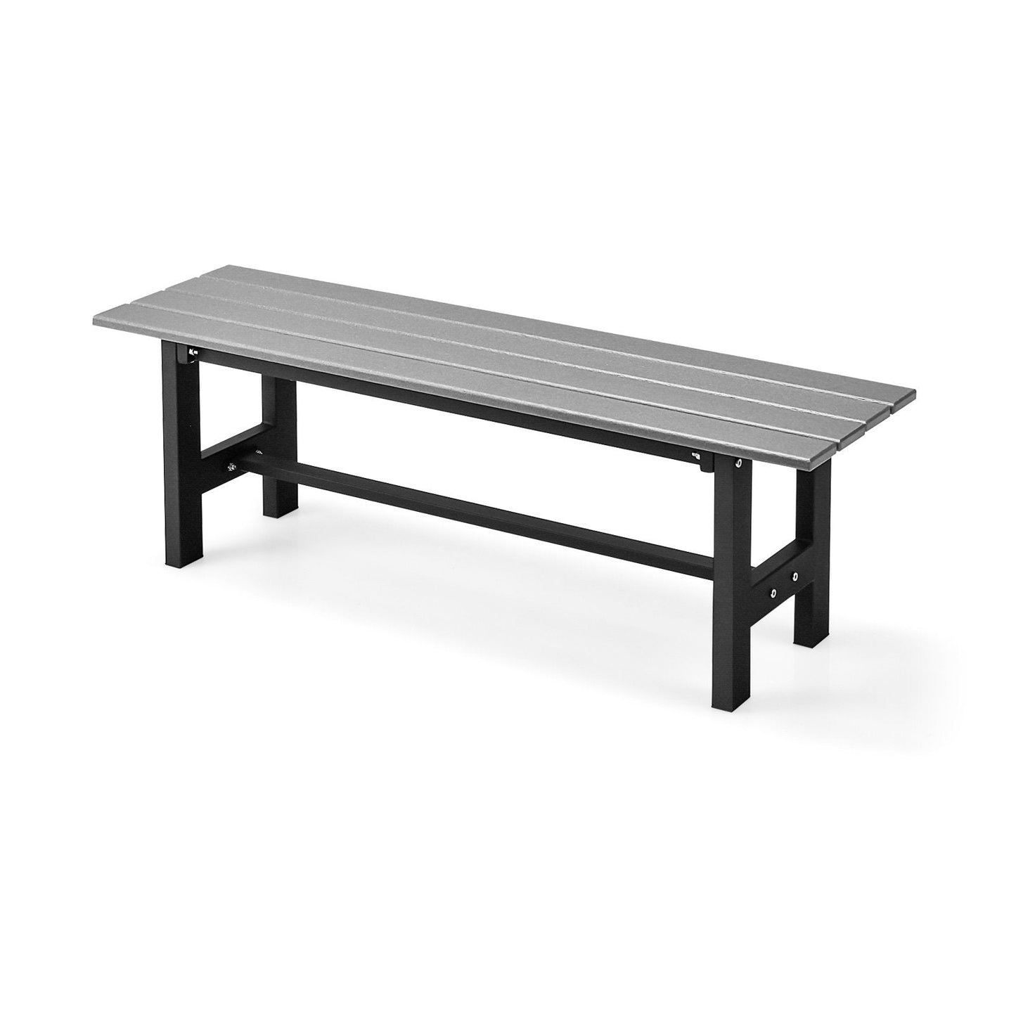 2-Person Outdoor Bench with Slatted Seat-Grey